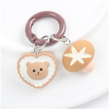 Cute Bear Love Heart Resin Pendant Charm Keyring Keychain