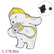 Polar Bear Cute Camera Enamel Brooch Pin for Jackets Backpacks Cloths Funny Animals Badge Pin for Women/Men
