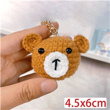 Cute Bear Hand Made Wool Pendant Keychain Key Ring
