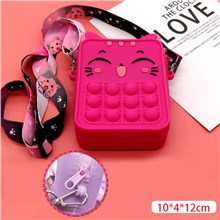 Cute Cat Fidget Toys Pop Small Purse Anxiety Stress Relief Shoulder Bag