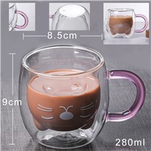 Cute  Cat Tea Coffee Cup Milk Glass Mug