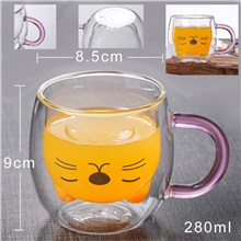 Cute Cat Tea Coffee Cup Milk Glass Mug 