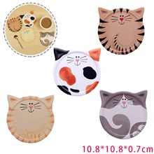 Funny Coasters Cat Style Table Desk Tea Coffee Beer Water Cup Mat Set