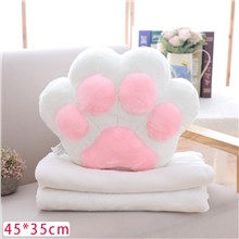 White Cat Paw Cartoon Blanket Pillow Soft Warm Air Conditioning Blanket Bed Sofa Office