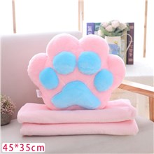 Pink Cat Paw Cartoon Blanket Pillow Soft Warm Air Conditioning Blanket Bed Sofa Office