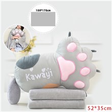 Cat Paw Grey Cartoon Blanket Pillow Soft Warm Air Conditioning Blanket Bed Sofa Office