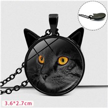 Black Cat Time Gem Necklace