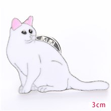 White Cat Pet Alloy Brooch Lapel Pin