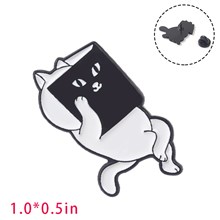 Funny Cat Book Cartoon Enamel Brooch Pin