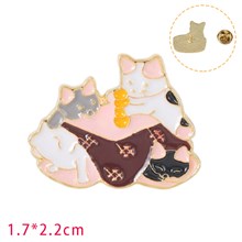 Cute Cat Cartoon Brooch Pin Enamel Brooches Lapel Pin Badge for Women Girls Children for Clothing Bag Decor