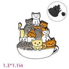 Cute Cartoon Animal Cats Enamel Pin Brooch