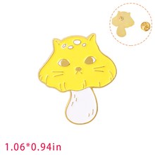 Cute Cartoon Animal Mushroom Cat Enamel Pin Brooch