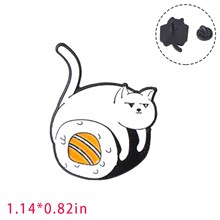 Cartoon Animal Sushi Cat Funny Enamel Pin Brooch