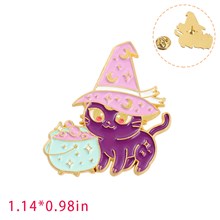 Magic Cat Enamel Brooch Pin Badge 