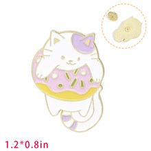 Donut Cat Enamel Brooch Pin Badge