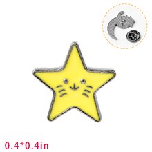 Lovely Star Cat Enamel Brooch Pin Badge