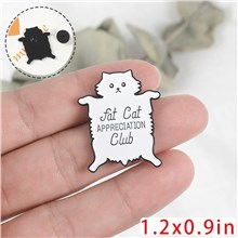Funny Fat Cat Animals Enamel Pins Brooch Badge Set
