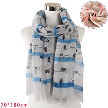Cute Cats Animals Scarf for Women Head Wrap Scarves 