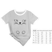 Cute Cat Grey Women T Shirt