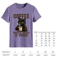 Coffee Cat Women Purple T Shirt