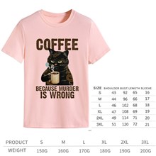 Coffee Cat Women Pink T Shirt