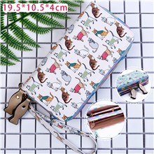 Lovely Cute Cats White PU Long Wallet