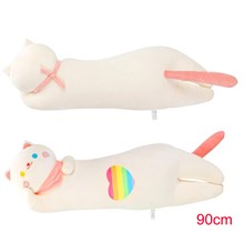 White Long Cat Plush Body Pillow Stuffed Animals Kawaii Plush Toy