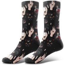 Novelty Skull Dark Terror Cat Socks Funny Socks