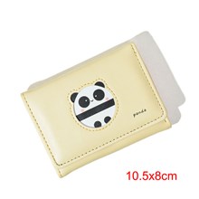 Cute Panda Pattern Yellow PU Wallet