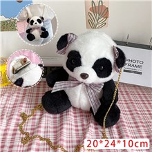 Women Cute Panda Plush Crossbody Bag Chic Small Shoulder Bag