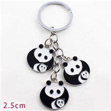 Cute Panda Alloy Keychain Charm Pendants Keyring
