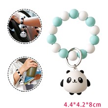 Panda Unique Stylish Beaded Key Ring Bangle Wristlet Keychain