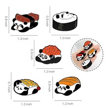 Cute Sushi Panda Enamel Pins Brooch Badge Set