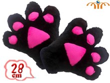 Anime Cat Paw A Pair Black Plush Gloves