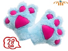 Anime Cat Paw A Pair Blue Plush Gloves