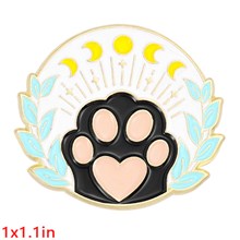 Cute Black Cat Paw Enamel Pin Brooch Badge