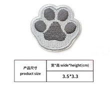 Grey Cat Paw Embroidered Patch For Clothes DIY Accessories