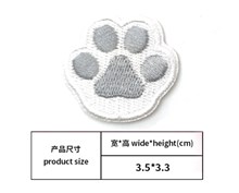 Grey Cat Paw Embroidered Patch For Clothes DIY Accessories