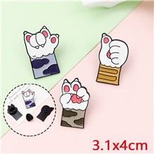 Cute Animal Cat Paw Enamel Pin Brooch Badge Set