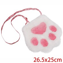 Cute Cat Dog Paw Plush Shoulder Bag