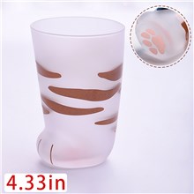 Cute Cat Paw Cup Milk Glass Frosted Glass Cup