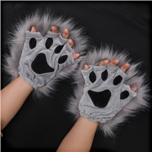 Cat Bear Paw Gloves Fingerless Gloves Mittens Half Finger Paw Gloves Cosplay Costume Halloween Fancy Party Costume Accessories