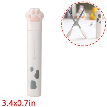 Cute White Cat Dog Paw Mini Scissors With Protective Case