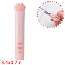 Cute Pink Cat Dog Paw Mini Scissors With Protective Case