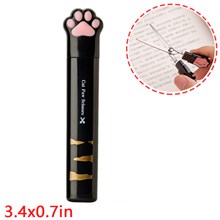 Cute Black Cat Dog Paw Mini Scissors With Protective Case