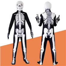 Halloween Gothic Children's Party Costume Print Long Sleeve Jumpsuit Outfit