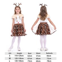 Girls Christmas Elf Reindeer Costume Fancy Dress up Cosplay Xmas Holiday Party Dress