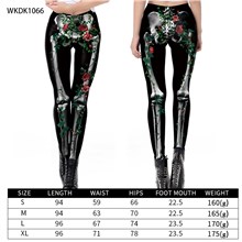 Halloween Skeleton Flower Gothic Women's Printed Leggings Yoga Pants