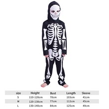 Halloween Kids Costume-Full Face Hoodie Skeleton Costumes for Boys Toddler Infant Children Horror Dress-up