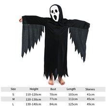 Halloween Kids Costume-Full Face Hoodie Skeleton Costumes Children Horror Dress-up